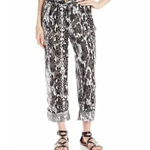 Calvin Klein snakeskin print linen drawstring pant